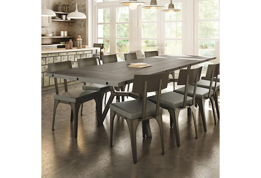 Industrial - Amisco Southcross Dining Table w/ 2 Leaves by Amisco at Esprit Decor Home Furnishings